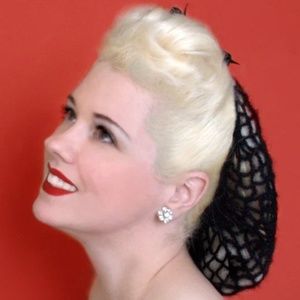 Black Pinup Retro rockabilly Vintage Hair Snood